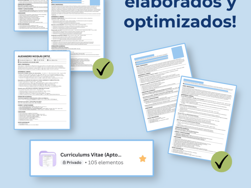 Elaboración de Curriculum Vitae y optimización mediante filtros ATS